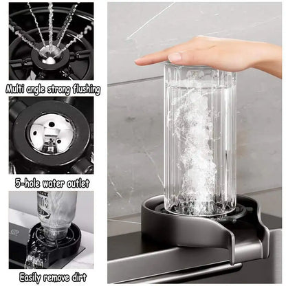 Stainless Steel Sink Waterfall-Style Pull-Out Faucet Large