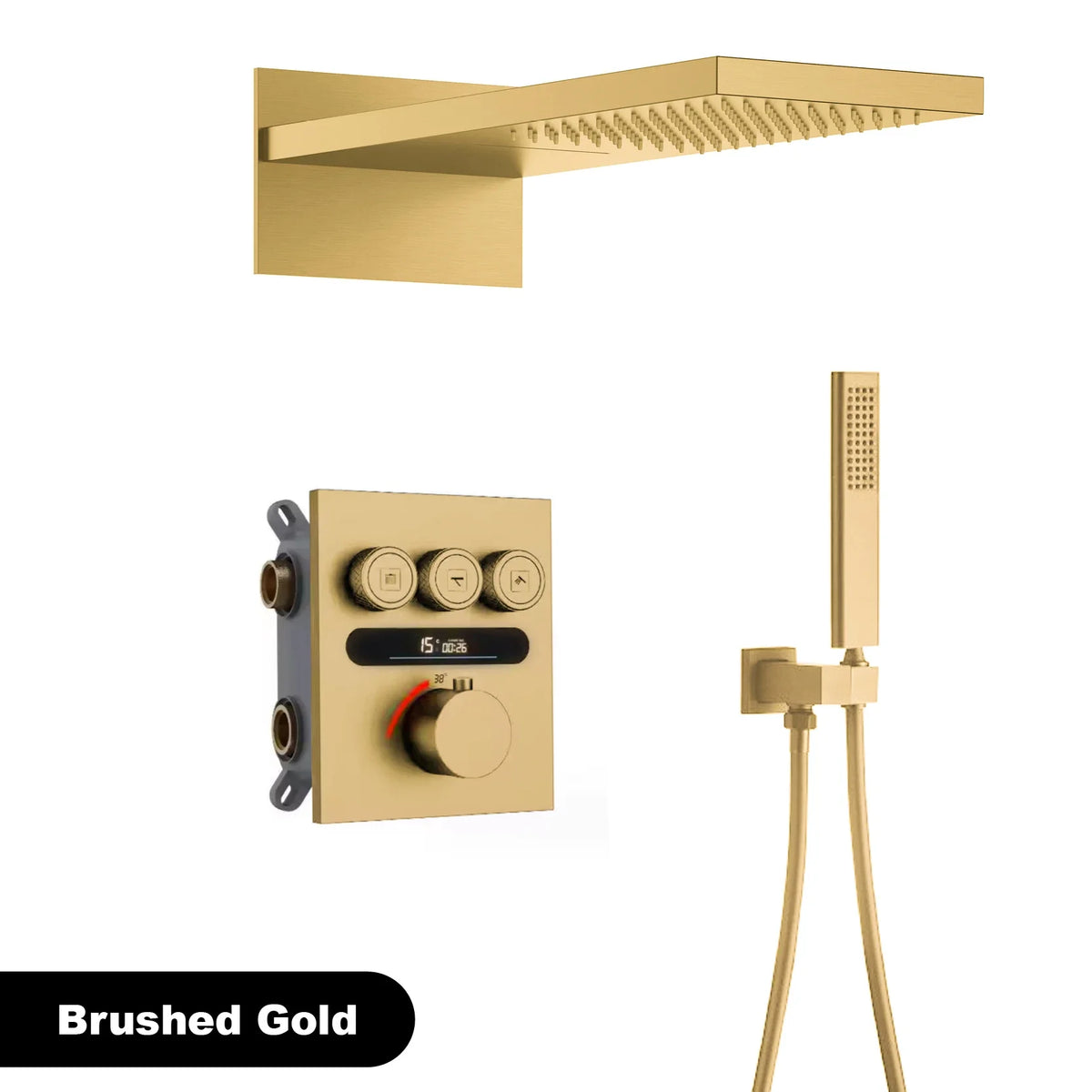 Luxury Brass Brushed Gold Led Digital Display Constant