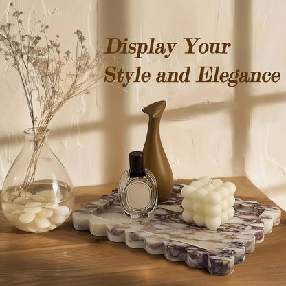 Calacatta Viola Scalloped Marble Tray Natural Marble Stone