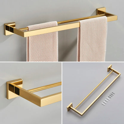 Bathroom Hardware Gold Bathrobe Hook Towel Rail Bar