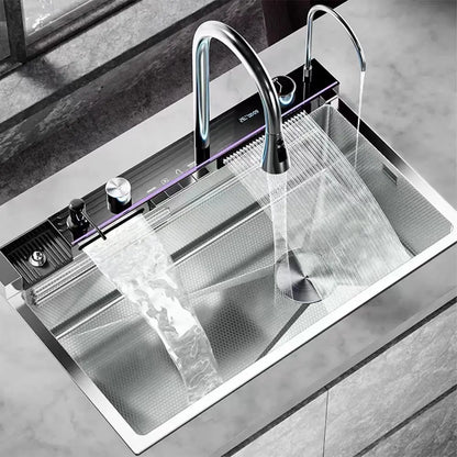 Silver Slot Stainless Steel Waterfall Sink Digital Display