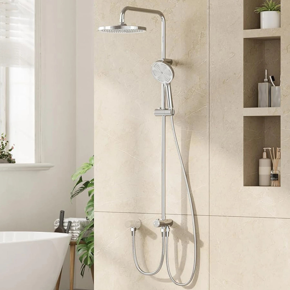 Bathroom Shower System Stainless Steel Showers Faucet Shelf