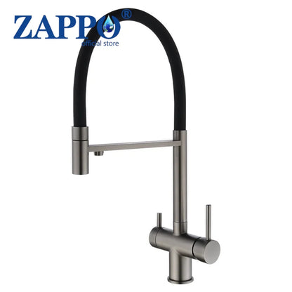 Zappo Grey 3-In-1 Faucet & Cold Mixer Tap