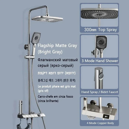 Upgrade Bathroom Shower Led Display Piano Keys Bath
