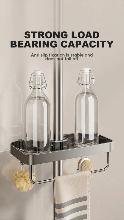 1/2pcs Punch-Free Shower Caddy Towel Rod Bathroom Shelf