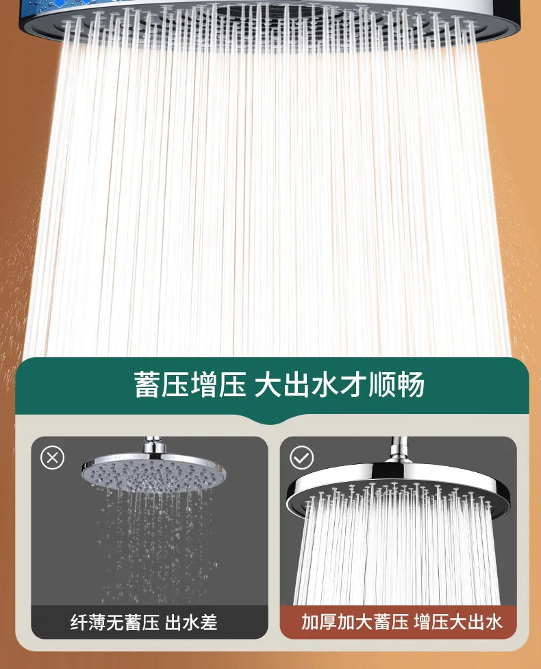 Large Flow Rainfall Shower Head 25cm Top Sprayer