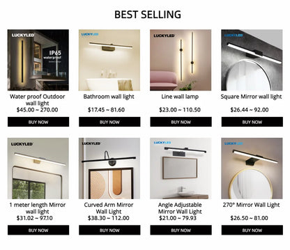 Luckyled Modern Led Wall Lamp Led Bathroom Mirror
