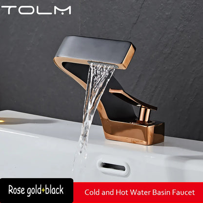 Tolm Basin Faucet Modern Bathroom Mixer Tap Orange