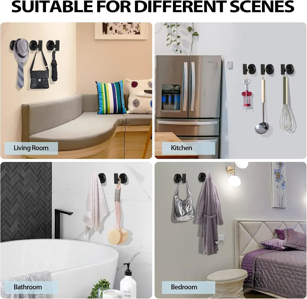 Wall Mounted Bath Towel Hooks Stainless Steel Robe