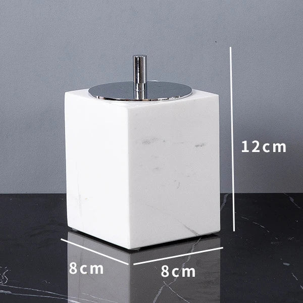 Volakos White Natural Marble Bathroom Minimalism Soap Dispenser