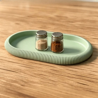 Oval Storage Tray Decorative Organizer Plate Anti-Slip Desktop