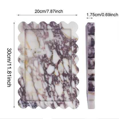 Calacatta Viola Scalloped Marble Tray Natural Marble Stone