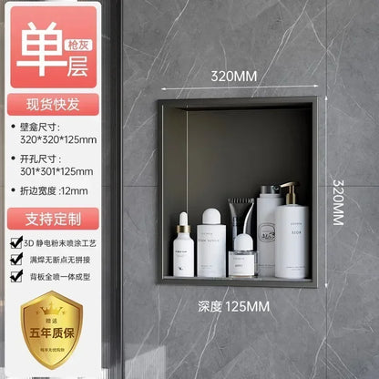 Stainless Steel Niche Bathroom Shelf-Embedded Tv Cabinet Style