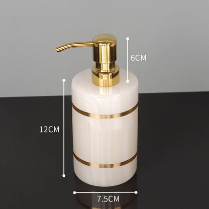 White Onyx Natural Marble Bathroom Gold Luxury Soap