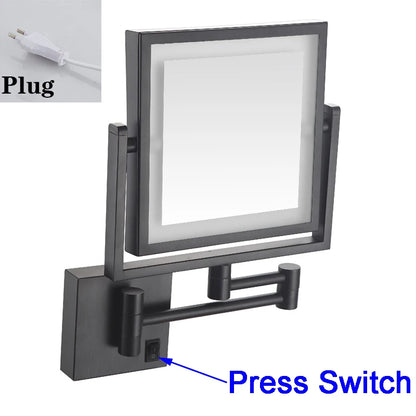 Rose Gold Square Led Bathroom Mirror Wall Mounted