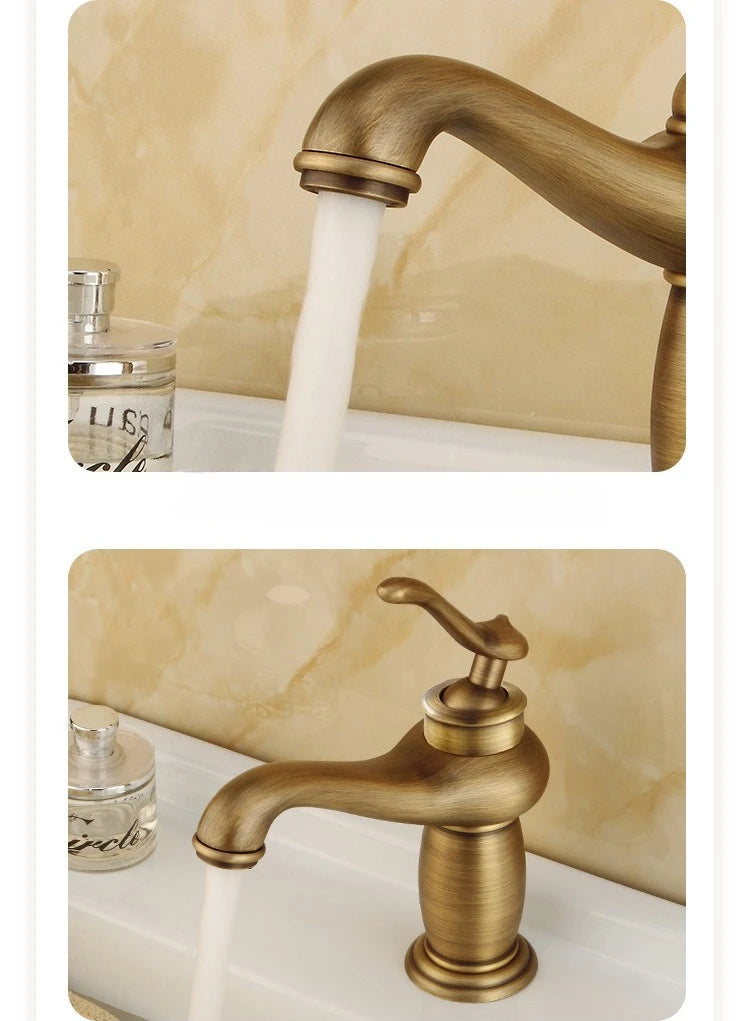 Luxury Europe Style Antique Gold Bathroom Basin Faucet