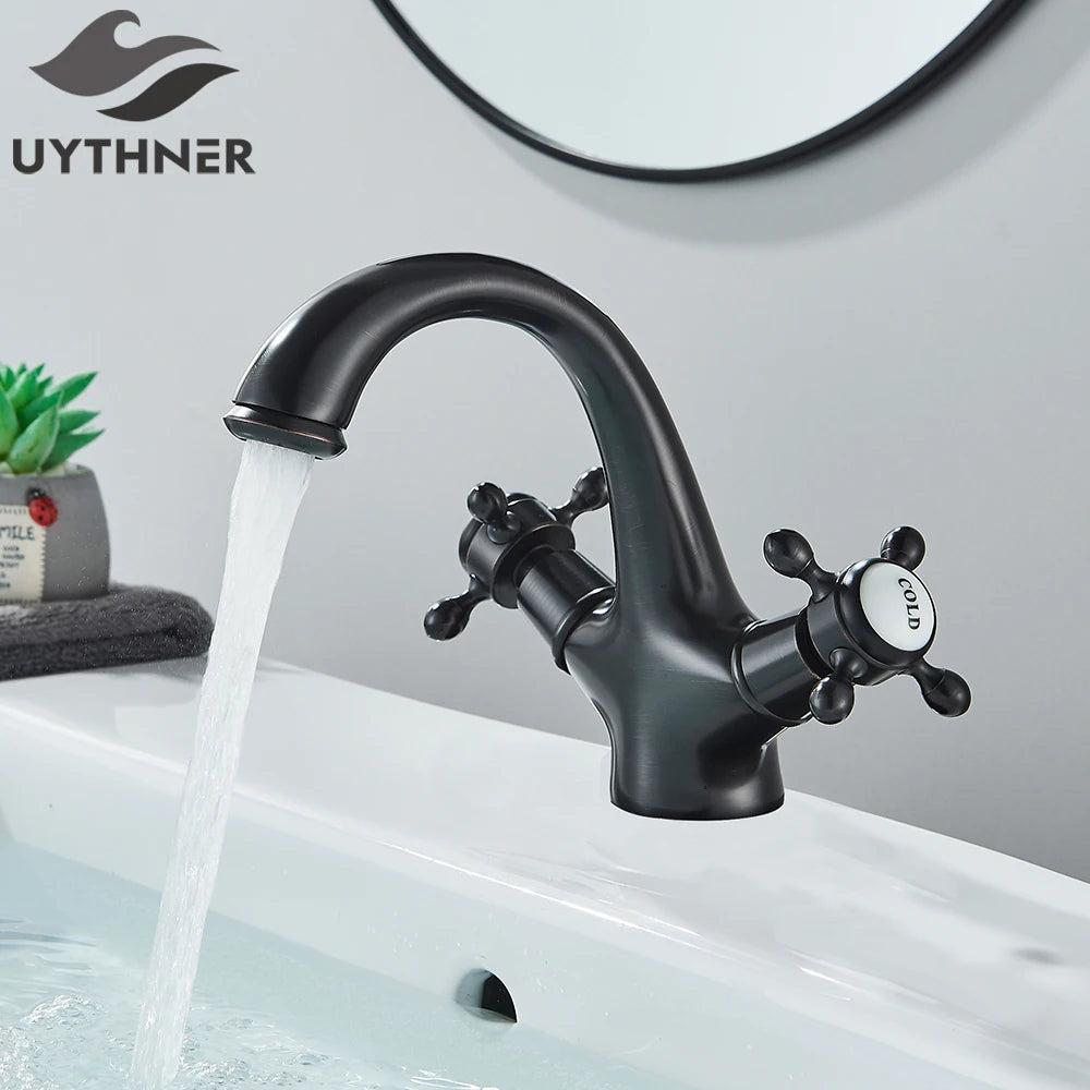 Gold/Antique Brass Bathroom Basin Sink Faucet Mixer Tap