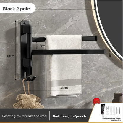 Bathroom Towel Rack Rotatable Towel Holder Rotatable Stainless