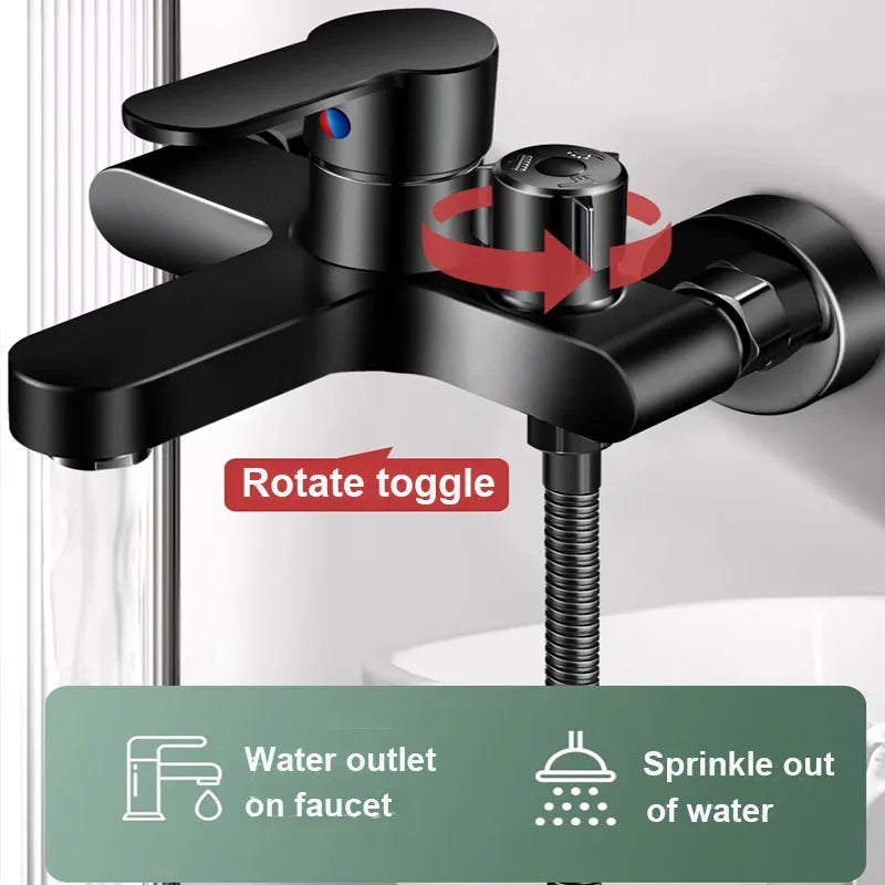 Chrome Bathroom Shower Faucet Brass Wall Mounted Cold