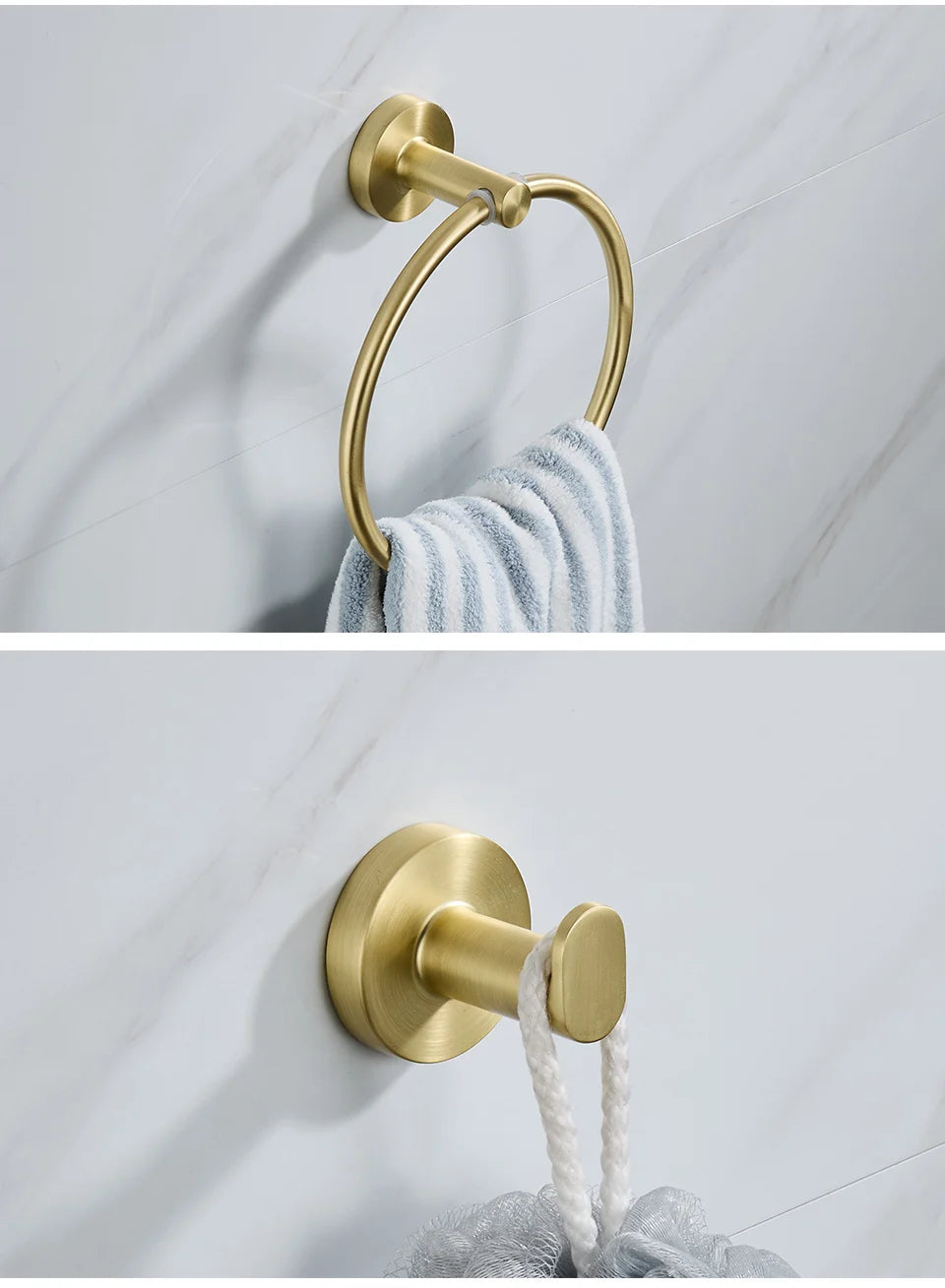 Brushed Gold Wall Mount Shelf Toilet Bath Hardware