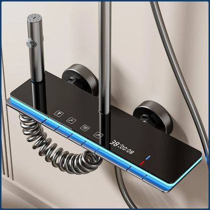 Grey Four Mode Shower System Intelligent Digital Bathroom