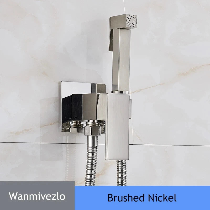 Black/Chrome Toilet Shower Mixer Faucet Cold Water Mixer