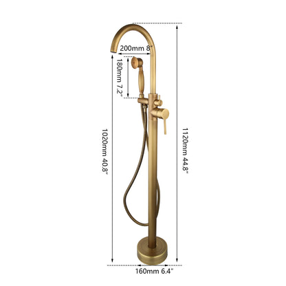 Zappo Standing Tub Shower Faucet Floor Mount Shower