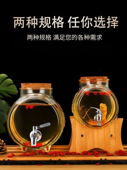 Special Glass Wine Bottle Faucet Fruit Wine Ginseng