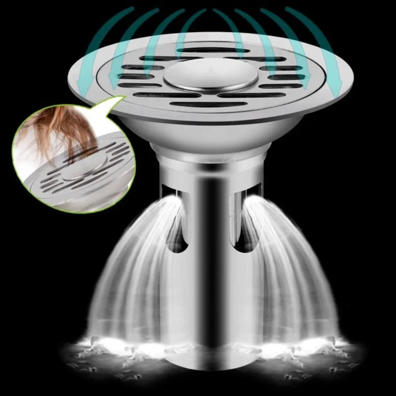 Stainless Steel Floor Drains Shower Anti-Odor Drainer Bathtub