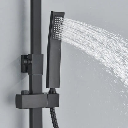 Black Thermostatic Shower Faucets Digital Display Screen Cold