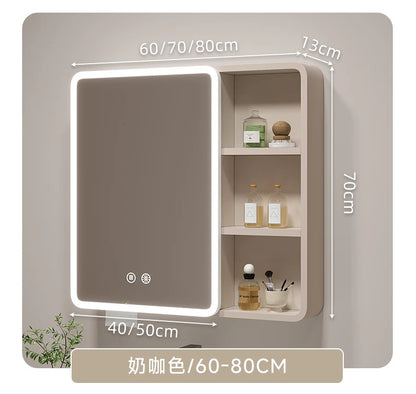 Smart Corner Round Space Aluminum Mirror Cabinet Wall