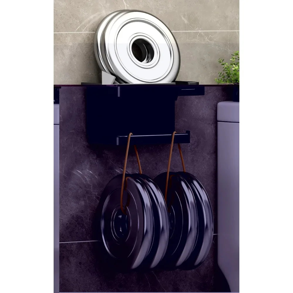 No Drill Toilet Paper Holder Wall Mounted Shelf