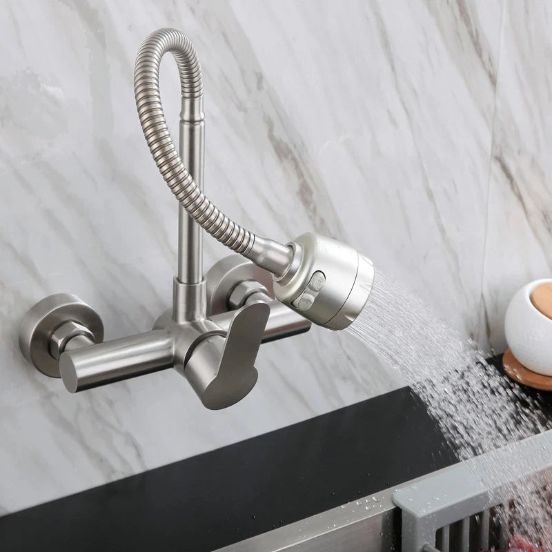 Wall Mounted Faucet Mixer Sink Faucet 360 Degree