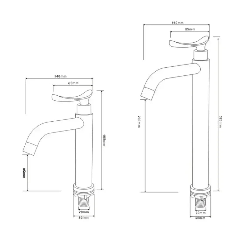 Bathroom Basin Faucet 304 Stainless Steel Cold Water