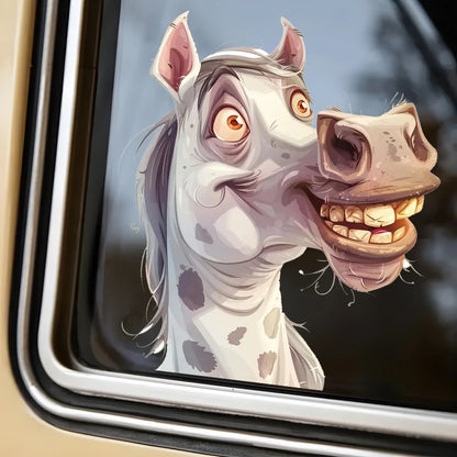 Fun Donkey Horse Cartoon Sticker Water-Proof & Uv-Resistant