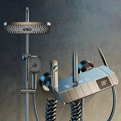 Gray Bathroom Shower Piano Key Abs Anti-Rust Shower