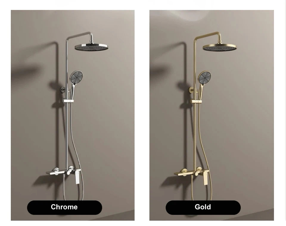 Rose Gold Bathroom Shower System 12 Inch Rain