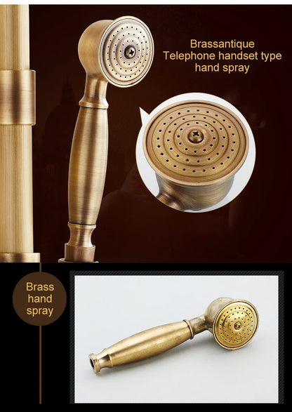 Bathroom Rain Shower Antique Bronze Wall Mounted Bath