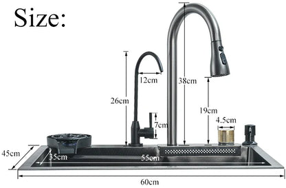 Large Waterfall Style Rain Shower Dishwasher 304 Stainless