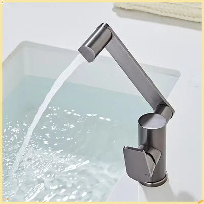 Grey Aluminum Bathroom Basin Faucet 360 Swivel Washbasin