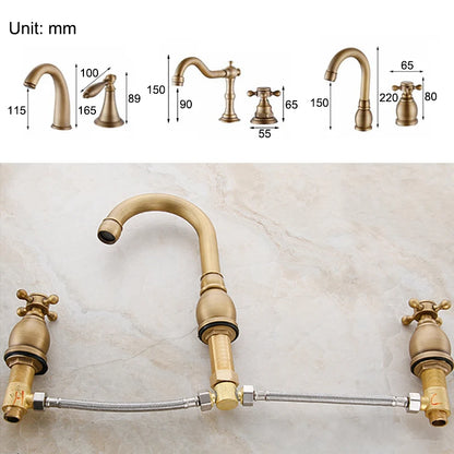 Ellen Antique Bronze Bath Sink Faucet Double Handle