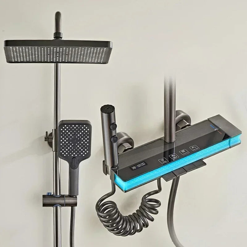 Back Spray Piano Digital Bathrooom Shower System Cold