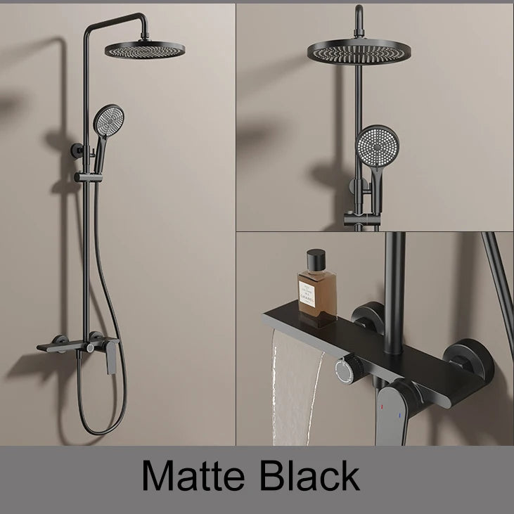 Rose Gold Bathroom Shower System 12 Inch Rain