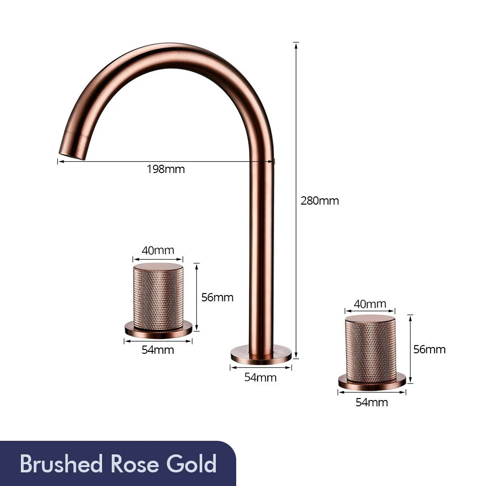 Basin Faucet Cold Tap Bathroom Knurled Double Handle