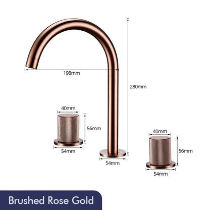 Basin Faucet Cold Tap Bathroom Knurled Double Handle