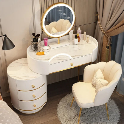 Pink White Vanity Table Women Luxury Nail European