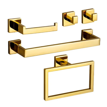 Polished Golden Bathroom Hardware Hook Towel Bar Toilet