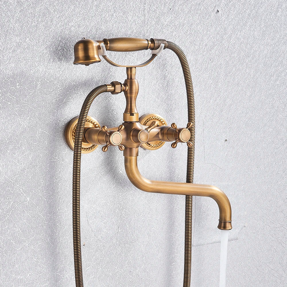 Brushed Gold Thermostatic Shower Mixer Valve Brass 3-Ways