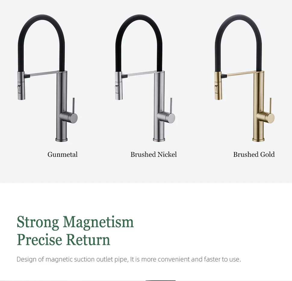 Faucet Gunmetal Flexible Pull Out Water Tap Nozzle