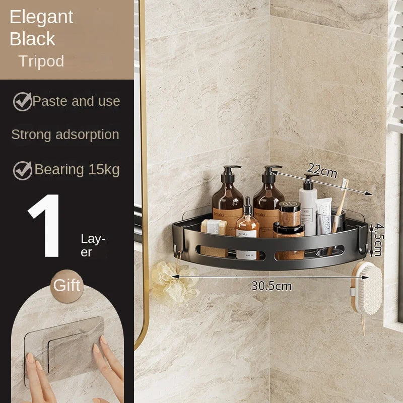 3/2/1 Adhensive Bathroom Shampoo Holder Shower Caddy Shelves